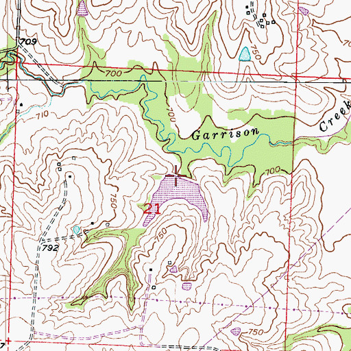 Topographic Map of Tabo Creek Watershed Structure C-24 Dam, MO