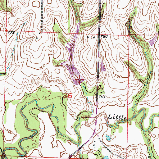 Topographic Map of Tabo Creek Watershed Structure E-34 Dam, MO