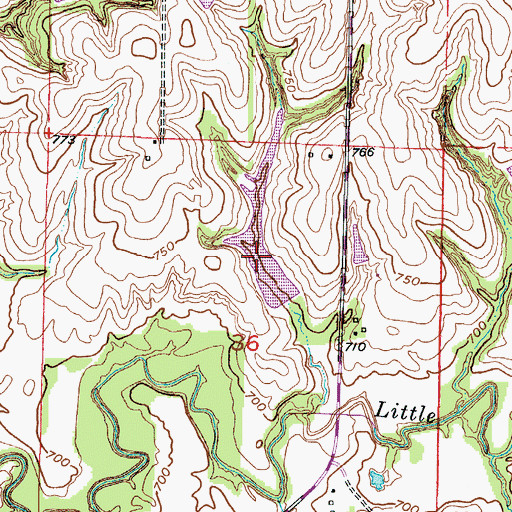 Topographic Map of Lafayette E-34 Lake, MO