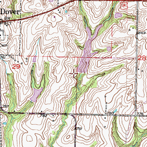 Topographic Map of Tabo Creek Watershed Structure E-29 Dam, MO