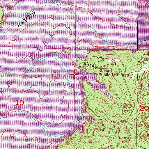 Topographic Map of Starkey Hollow, AR