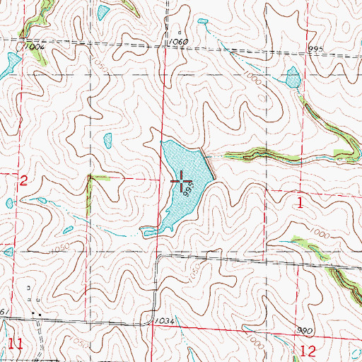 Topographic Map of Hoover Frankum Watershed E 20 Reservoir, MO