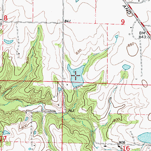 Topographic Map of Carl Dreyer Lake, MO
