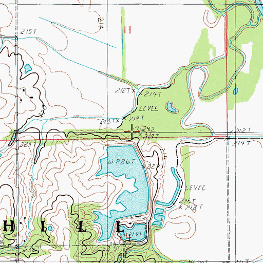 Topographic Map of Cooke Lake North Dam, MO