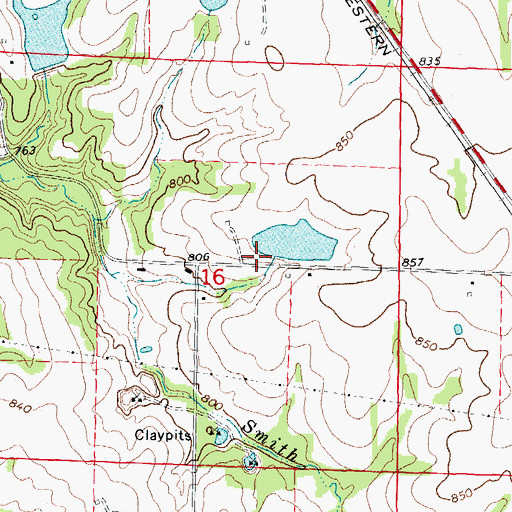 Topographic Map of Cates Dam, MO