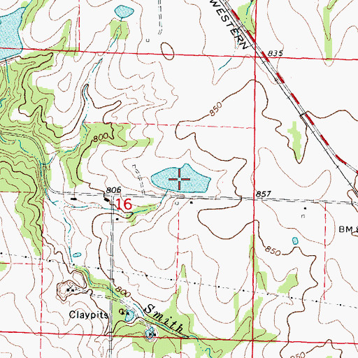 Topographic Map of Cates Lake, MO
