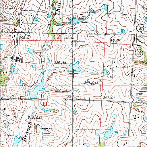 Topographic Map of 102 River Tributaries Watershed Number 13 Dam, MO