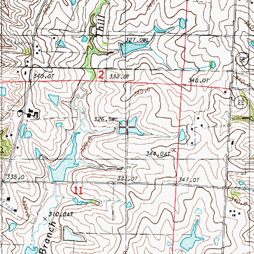 Topographic Map of 102 River Tributaries Watershed Number 13 Reservoir, MO