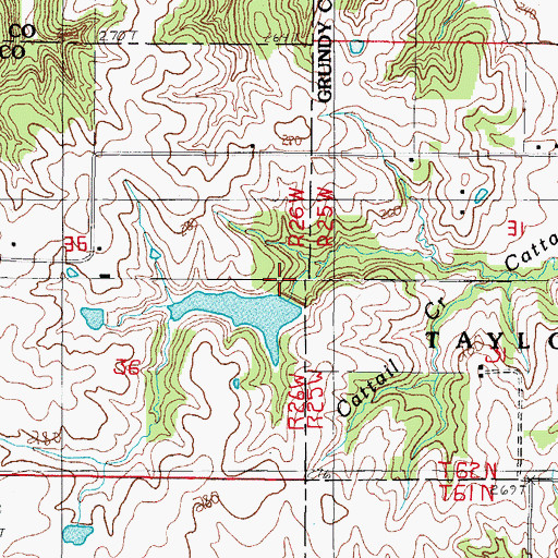 Topographic Map of Woodworth Lake Dam, MO