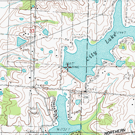 Topographic Map of Brookfield City Dam, MO