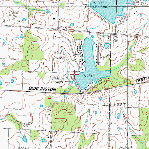 Topographic Map of Brookfield Country Club Dam, MO