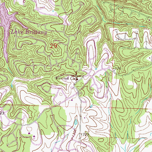 Topographic Map of Summit (historical), AR