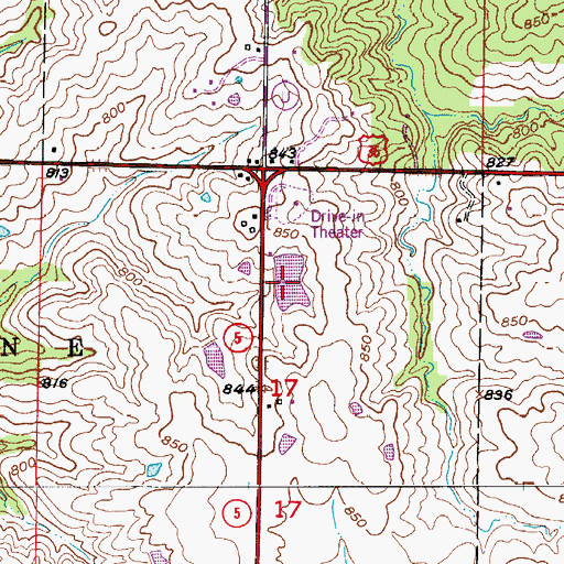 Topographic Map of Larrys Lake, MO