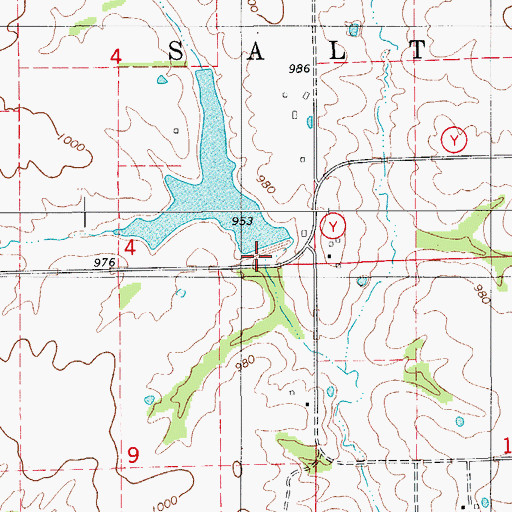 Topographic Map of Queen City Reservoir Dam, MO