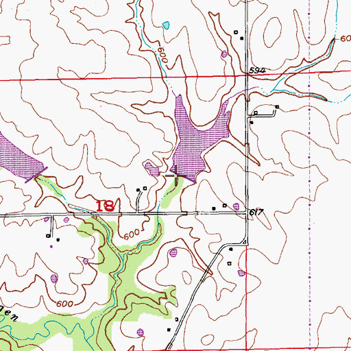 Topographic Map of Durgens Creek Watershed Dam Number 1 A, MO