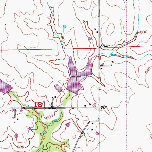 Topographic Map of Durgens Creek Watershed Lake Number 1 A, MO