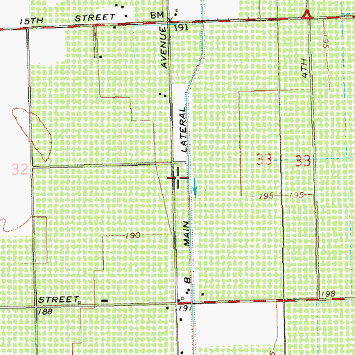 Topographic Map of Main Lateral, AZ