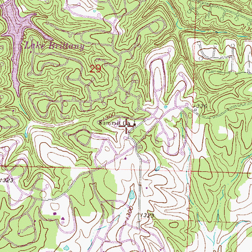 Topographic Map of Summit School (historical), AR