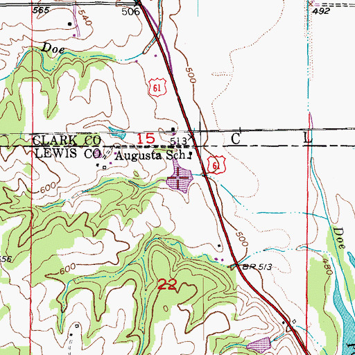 Topographic Map of Schlotter Lake, MO