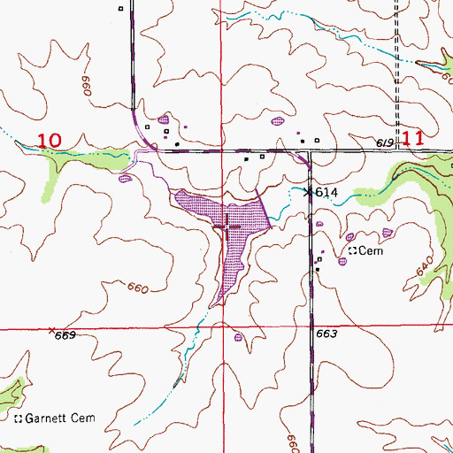 Topographic Map of Lloyd Wilson Lake, MO