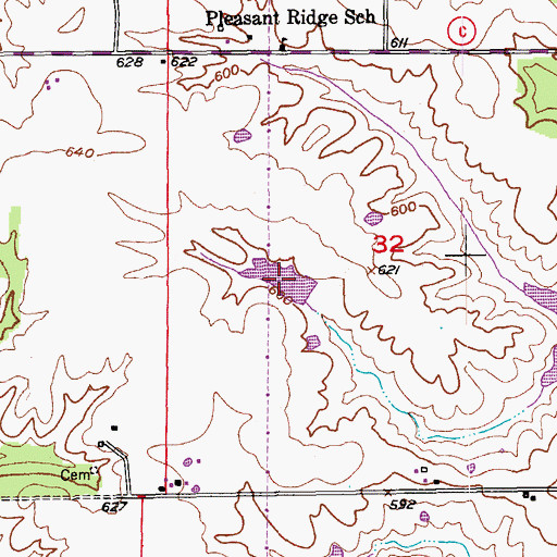 Topographic Map of Lewis County Number 33 Lake, MO