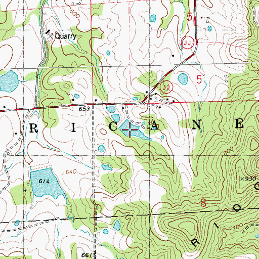 Topographic Map of Lost Creek Watershed E-2 Reservoir, MO