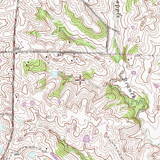 Topographic Map of Middleton Lake, MO