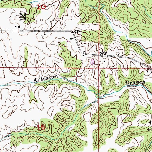 Topographic Map of Buck-Doe Run Creeks Watershed Structure Number 6 Dam, MO