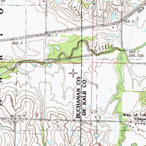 Topographic Map of Baker Lake, MO
