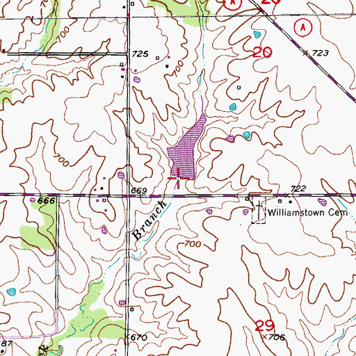 Topographic Map of Murphy Lake Dam, MO