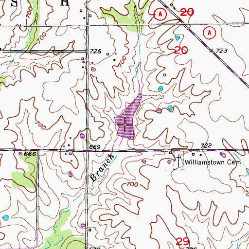 Topographic Map of Murphy Lake, MO