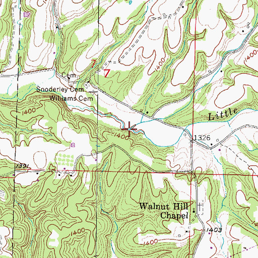 Topographic Map of Taylor Branch, AR
