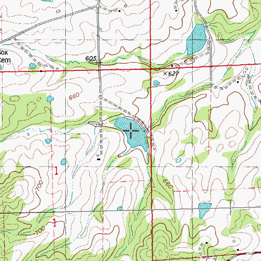 Topographic Map of Lincoln County Number 2 Reservoir, MO