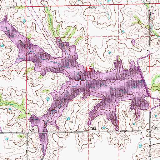 Topographic Map of Memphis Lake, MO