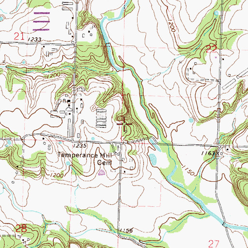 Topographic Map of Temperence Hill Baptist Church (historical), AR