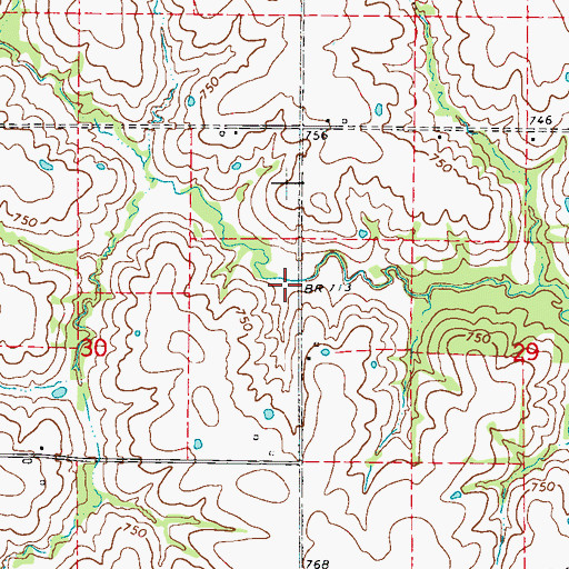 Topographic Map of Bear Creek Watershed Dam A-2, MO