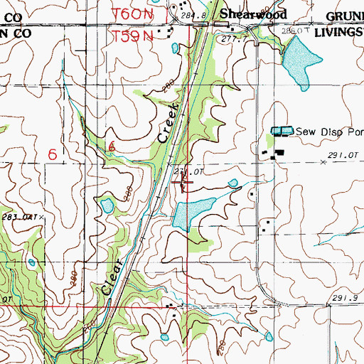 Topographic Map of Fender Farms Lake West Dam, MO
