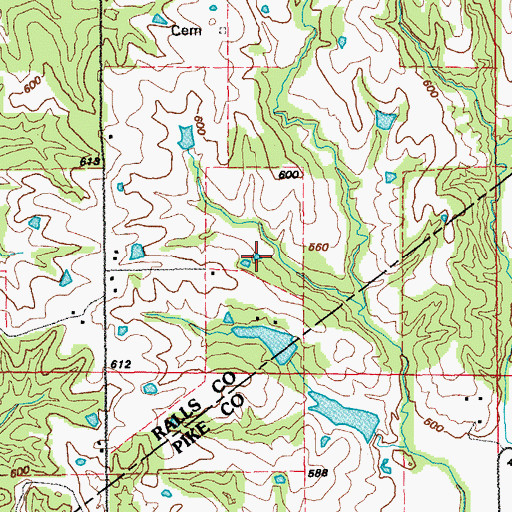 Topographic Map of Burditts Lake, MO