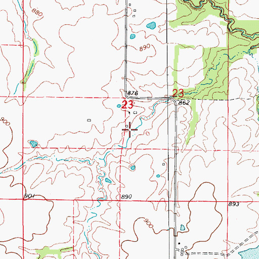 Topographic Map of Feutz Lake West Dam, MO