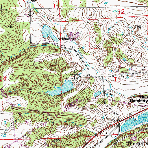 Topographic Map of Bibb Dam, MO