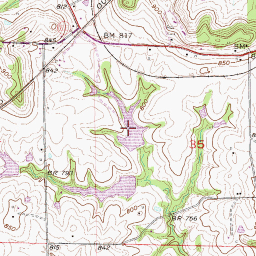 Topographic Map of Ray County Number A-24b Lake, MO