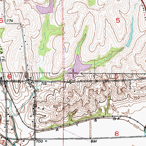 Topographic Map of Ray County Dam C-21, MO