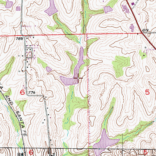 Topographic Map of Ray County Dam Number C-1, MO