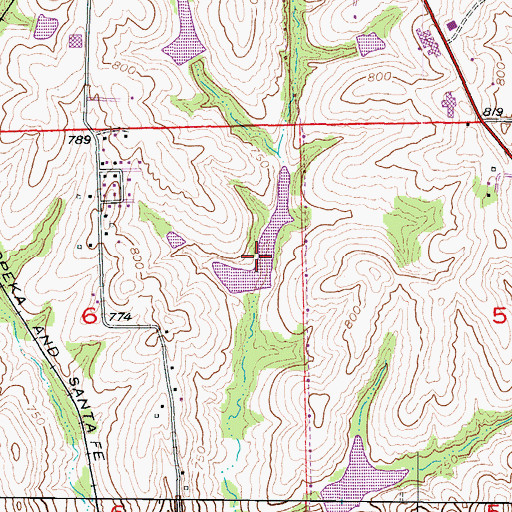 Topographic Map of Ray County Number C-1 Lake, MO