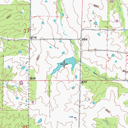 Topographic Map of Kirchoff Lake, MO