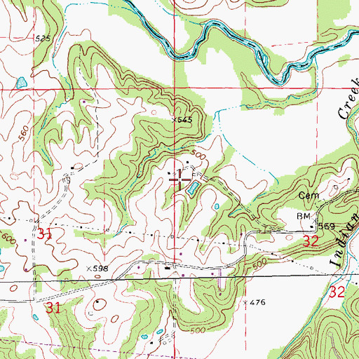 Topographic Map of Marie Cook Dam, MO