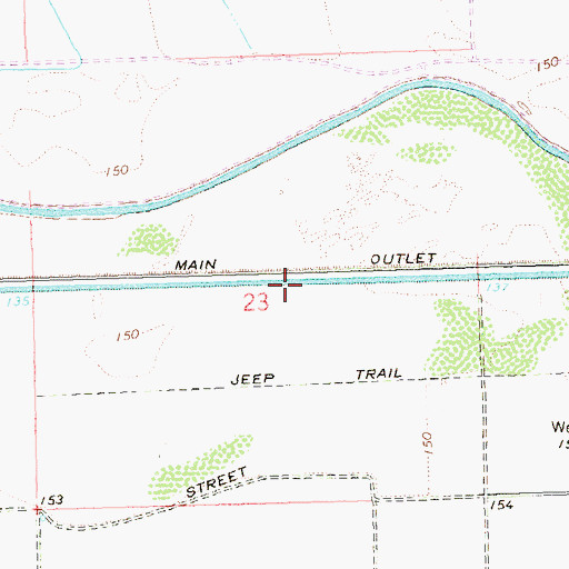 Topographic Map of Main Outlet Drain, AZ