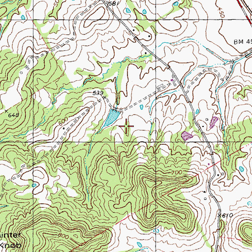 Topographic Map of Thiel Lake East, MO
