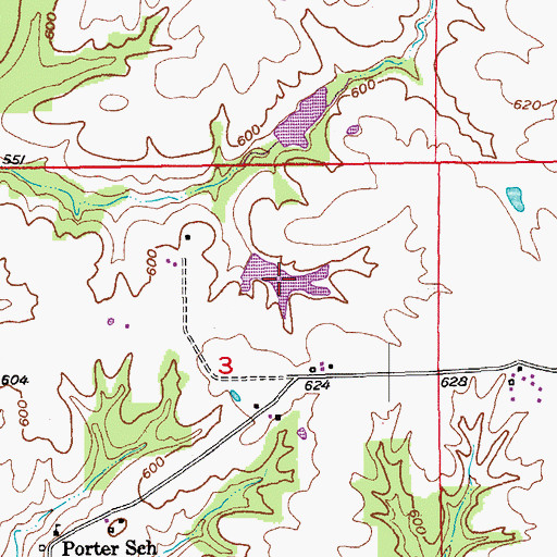Topographic Map of Solter Lake, MO