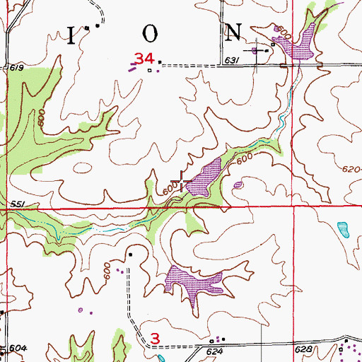 Topographic Map of Durgens Creek Watershed Dam Number 24, MO